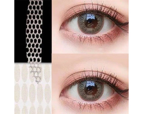 Сітчасті мереживні невидимі наклейки для корекції форми очей 240 шт.  з інструментом для нанесення