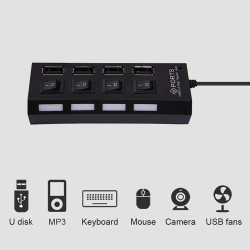 USB-переключатель-концентратор 2,0 с 7-ю портами USB