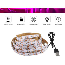 Светодиодная фитолента синяя для интерьера и растений, USB, 2835 SMD, DC5V